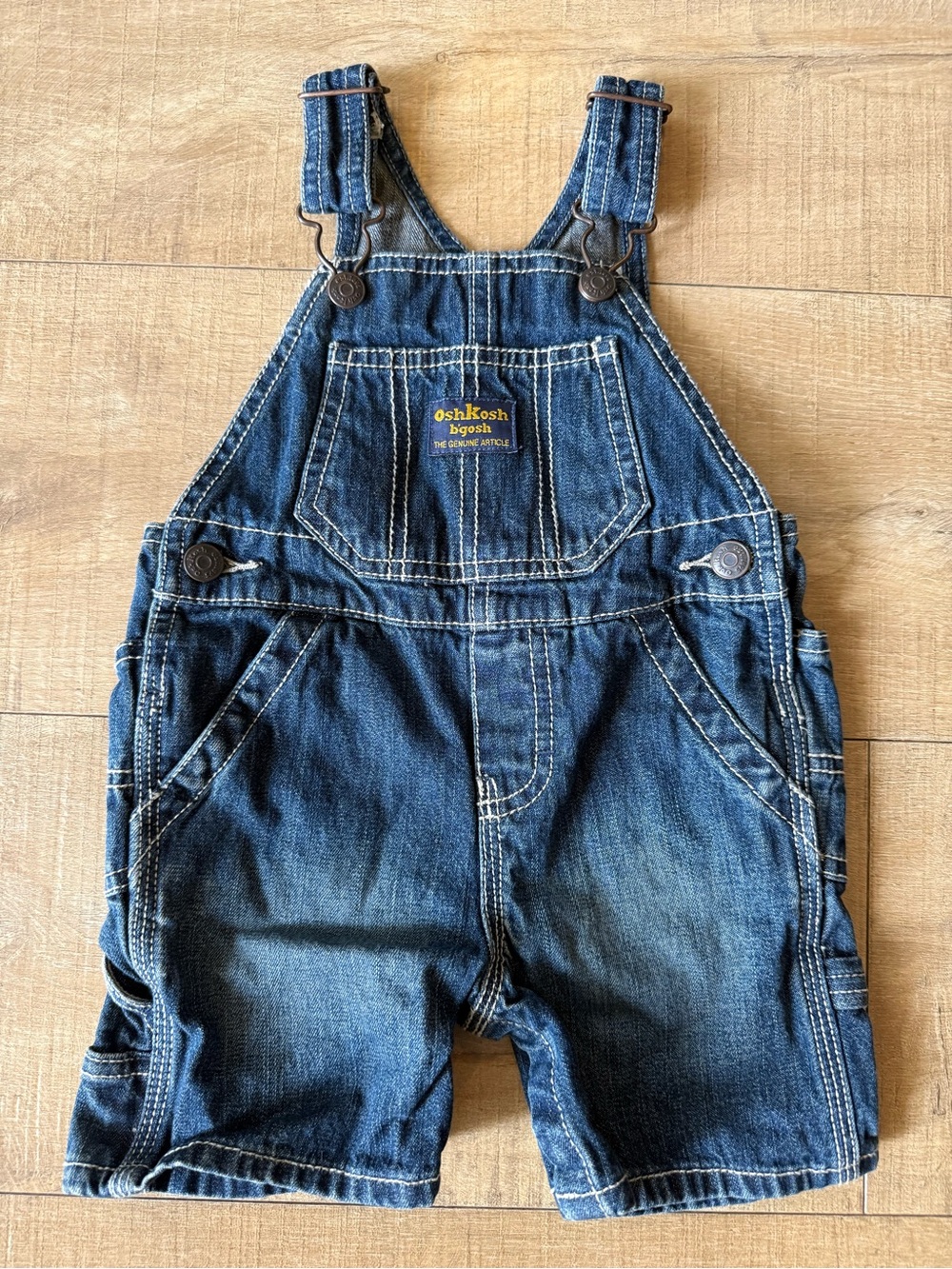 Vintage OshKosh B'gosh Denim Short Overalls 12 mo carpenter loop streetwear